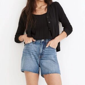 The Curvy Perfect Jean Short in Burnett Wash Tencel Denim Edition